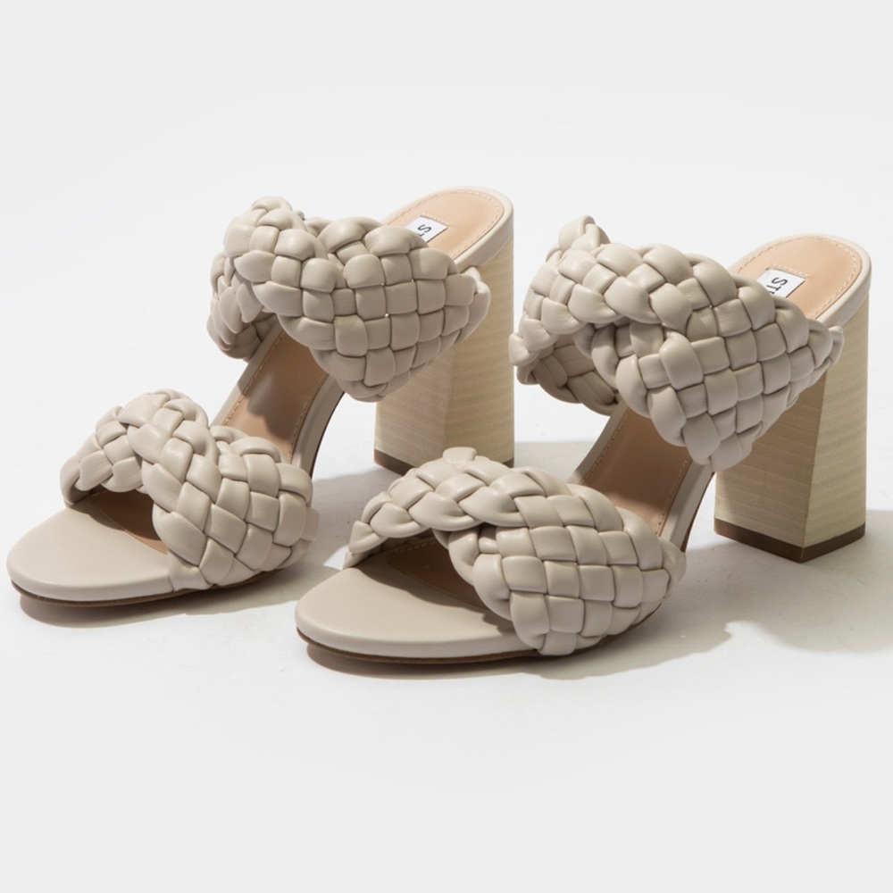 Steve Madden Twisted Heels In Bone
